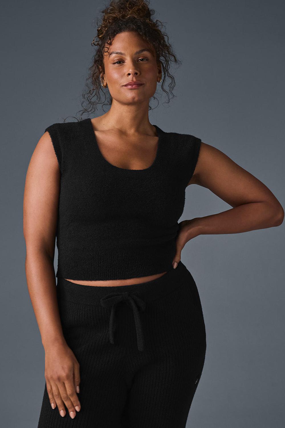 Alo Yoga Snuggle Up Naisten Short Sleeve Mustat | Suomi  0176-OHJLV