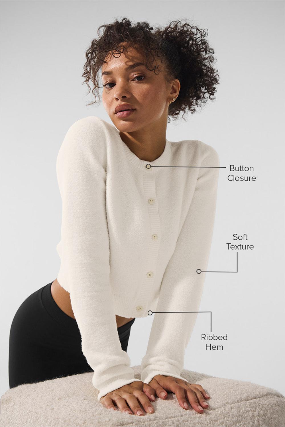 Alo Yoga Snuggle Up Sweater Cropped Naisten Neuletakki Ivory | Suomi  5084-GNUPC
