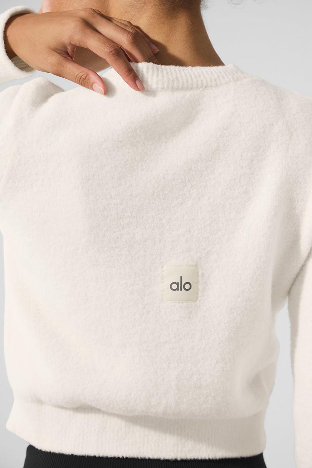 Alo Yoga Snuggle Up Sweater Cropped Naisten Neuletakki Ivory | Suomi  5084-GNUPC