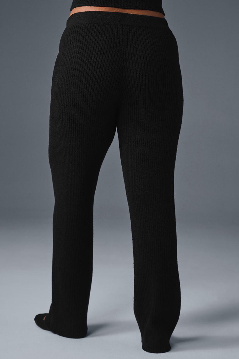 Alo Yoga Snuggle Up Sweater High-Waist Wide Leg Naisten Housut Mustat | Suomi  5230-YZKEA