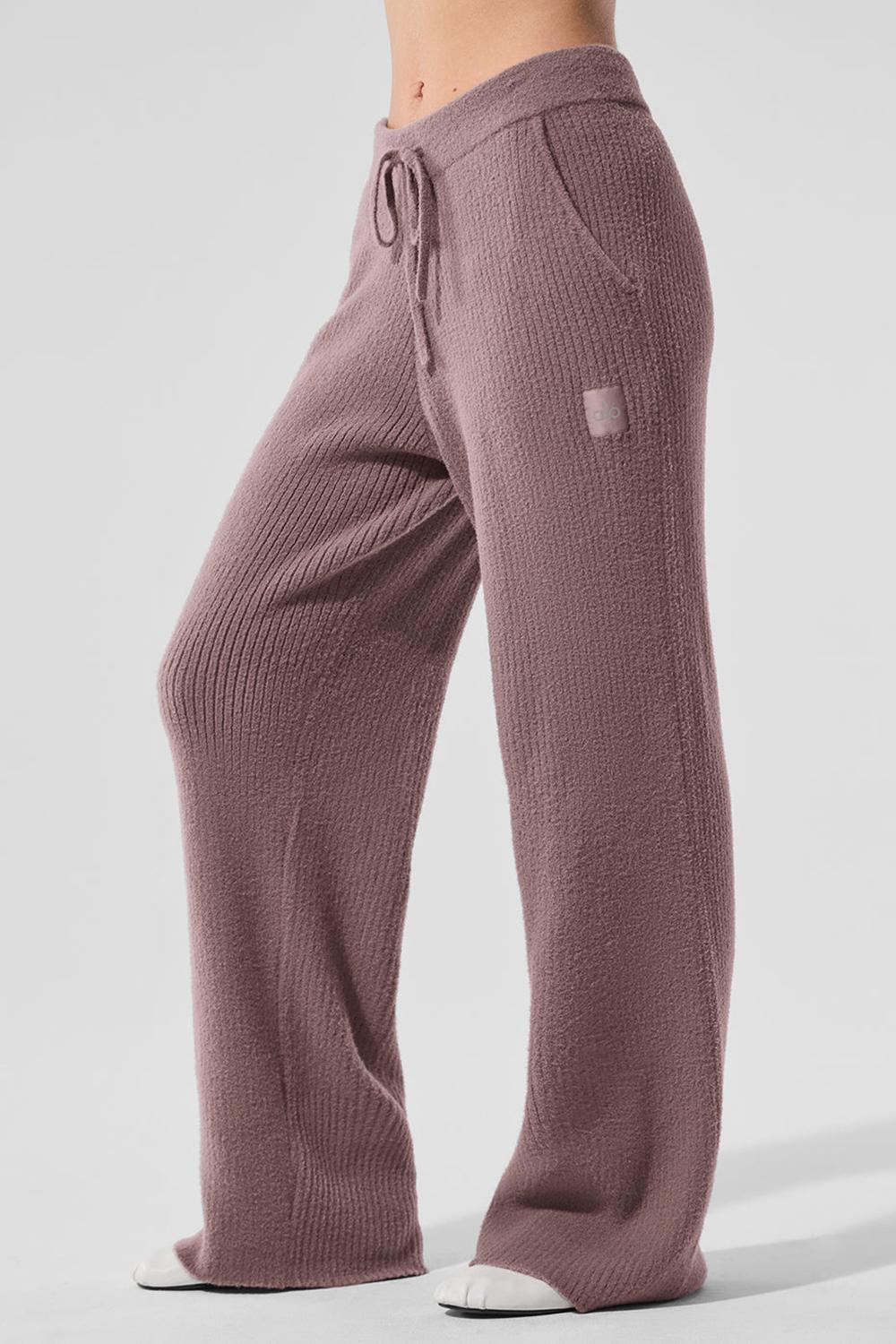 Alo Yoga Snuggle Up Sweater High-Waist Wide Leg Naisten Housut Mushroom | Suomi  4726-ZENVU