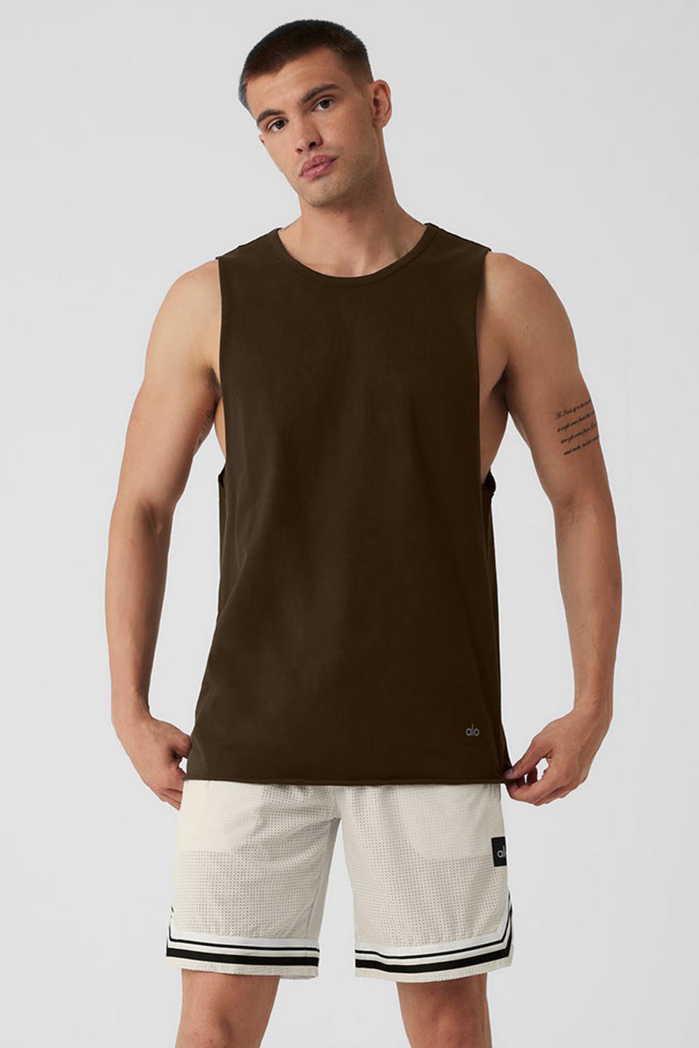 Alo Yoga Society Raw Edge Miesten Juoksupaidat Espresso | Suomi  3420-WURAZ