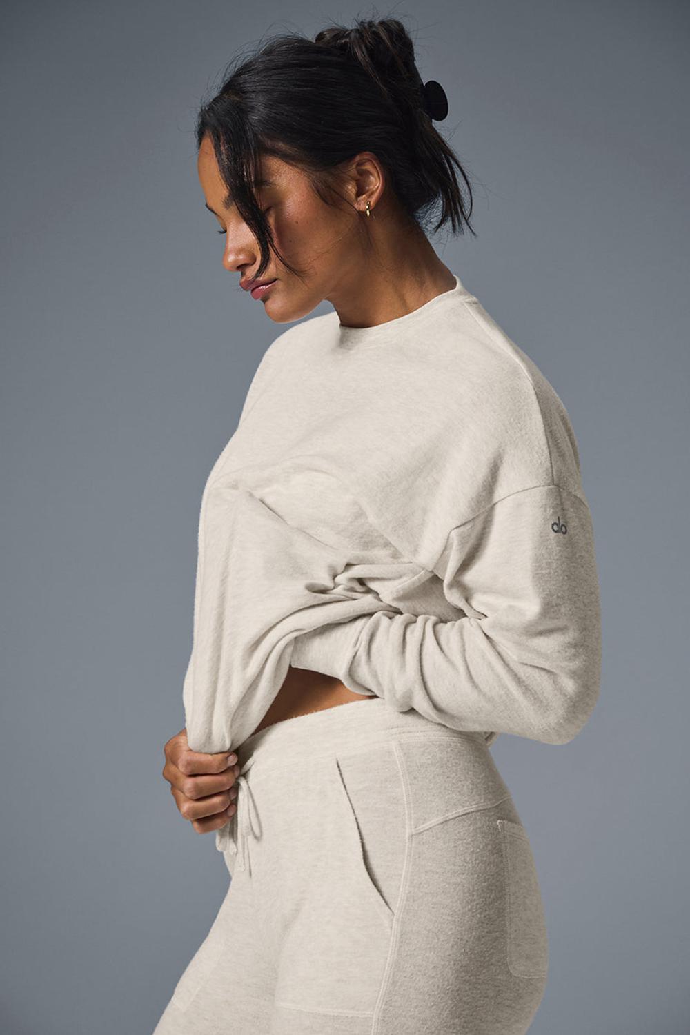 Alo Yoga Soho Naisten Villapusero Oatmeal Heather | Suomi  7015-WQKPG