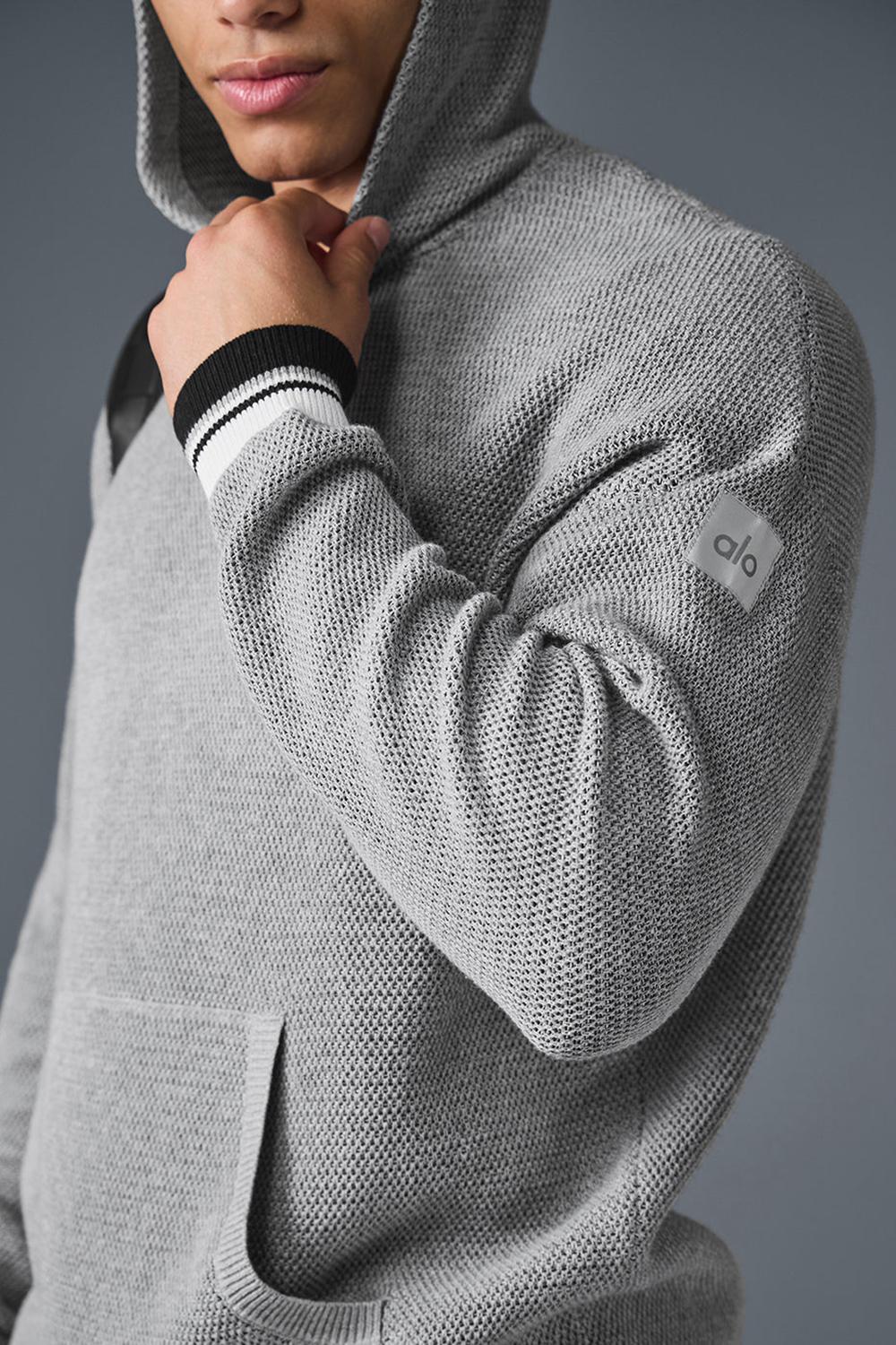 Alo Yoga Sports Club Knit Miesten Huppari Harmaat | Suomi  0159-QYESD
