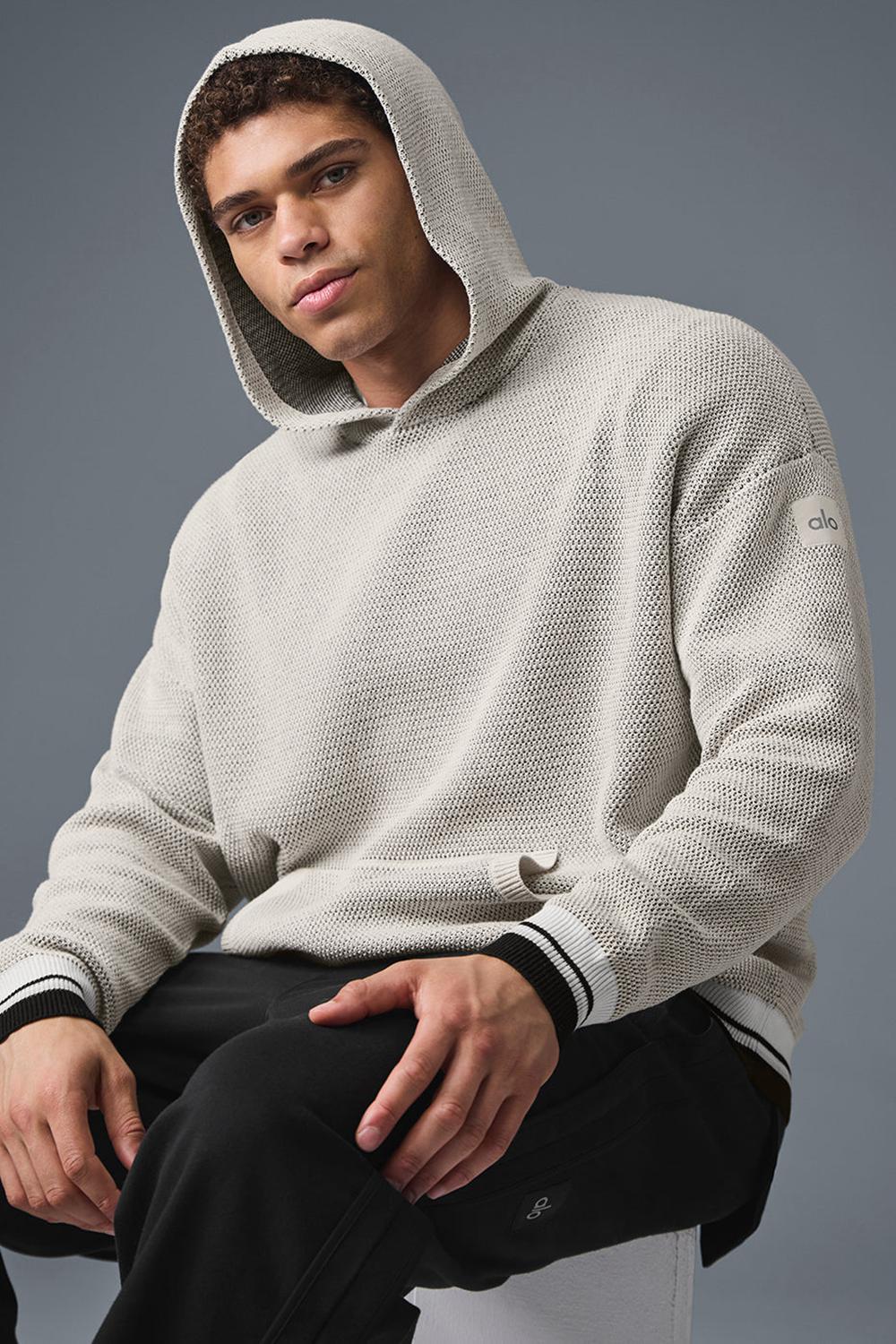 Alo Yoga Sports Club Knit Miesten Huppari Bone | Suomi  6875-KOFUL