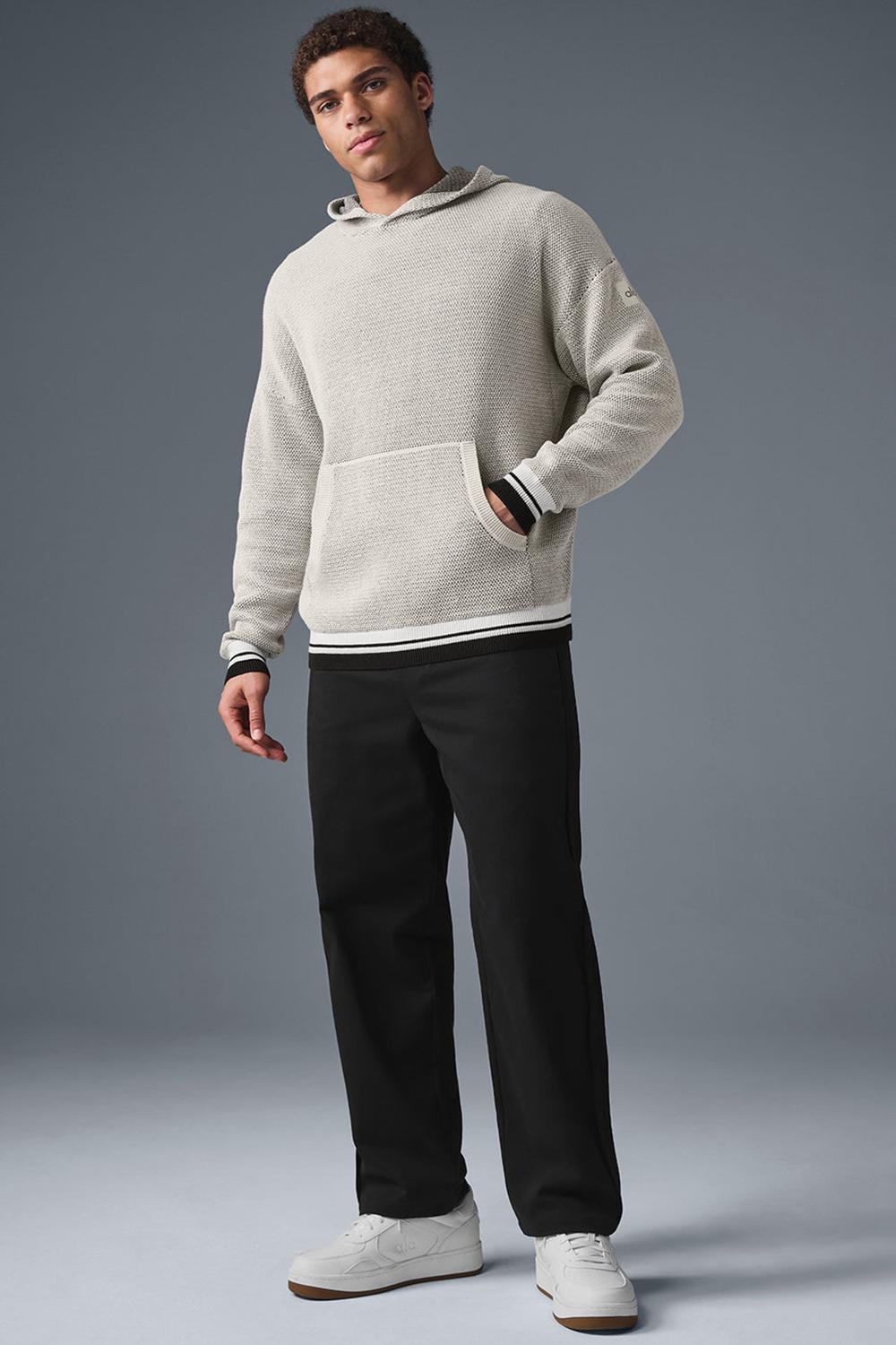 Alo Yoga Sports Club Knit Miesten Huppari Bone | Suomi  6875-KOFUL