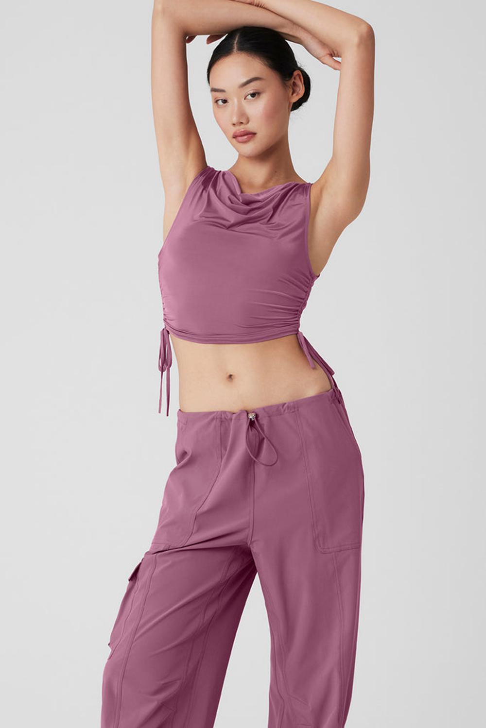 Alo Yoga Standout Cropped Naisten Juoksupaidat Soft Mulberry | Suomi  8392-IVCQJ