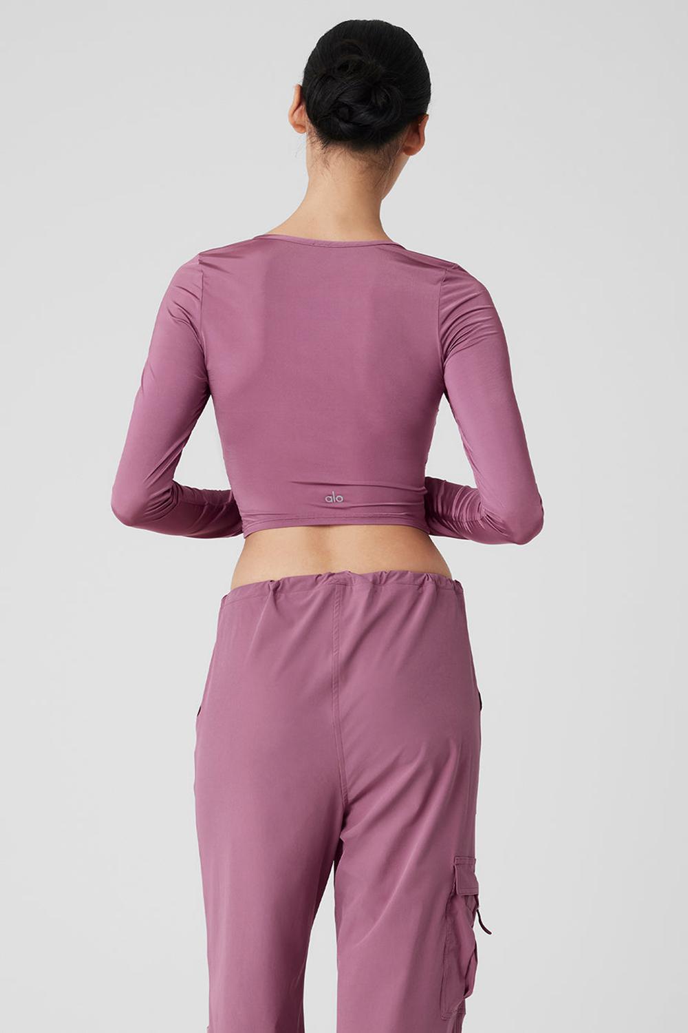 Alo Yoga Standout Naisten Pitkähihainen Soft Mulberry | Suomi  5712-KRGAT
