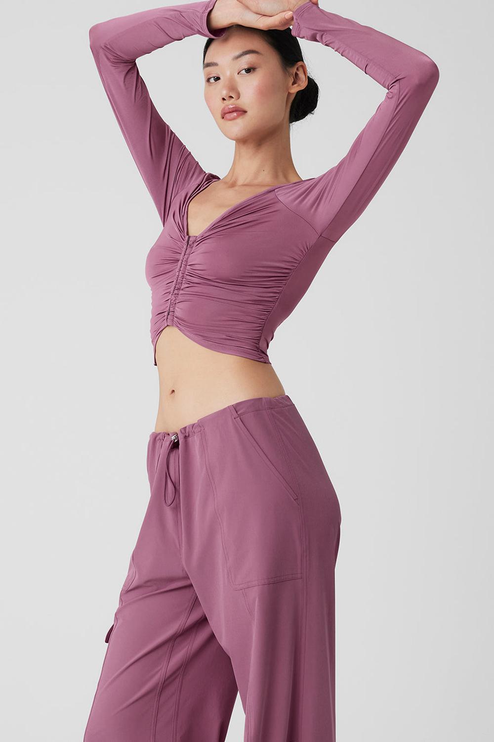 Alo Yoga Standout Naisten Pitkähihainen Soft Mulberry | Suomi  5712-KRGAT