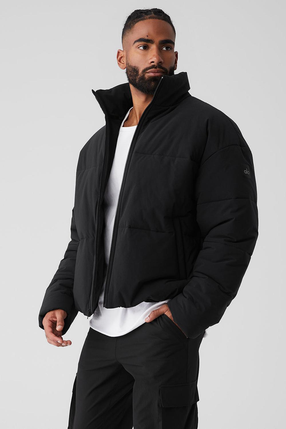 Alo Yoga Stretch Woven Street Miesten Puffer Takki Mustat | Suomi  4310-SLEQC