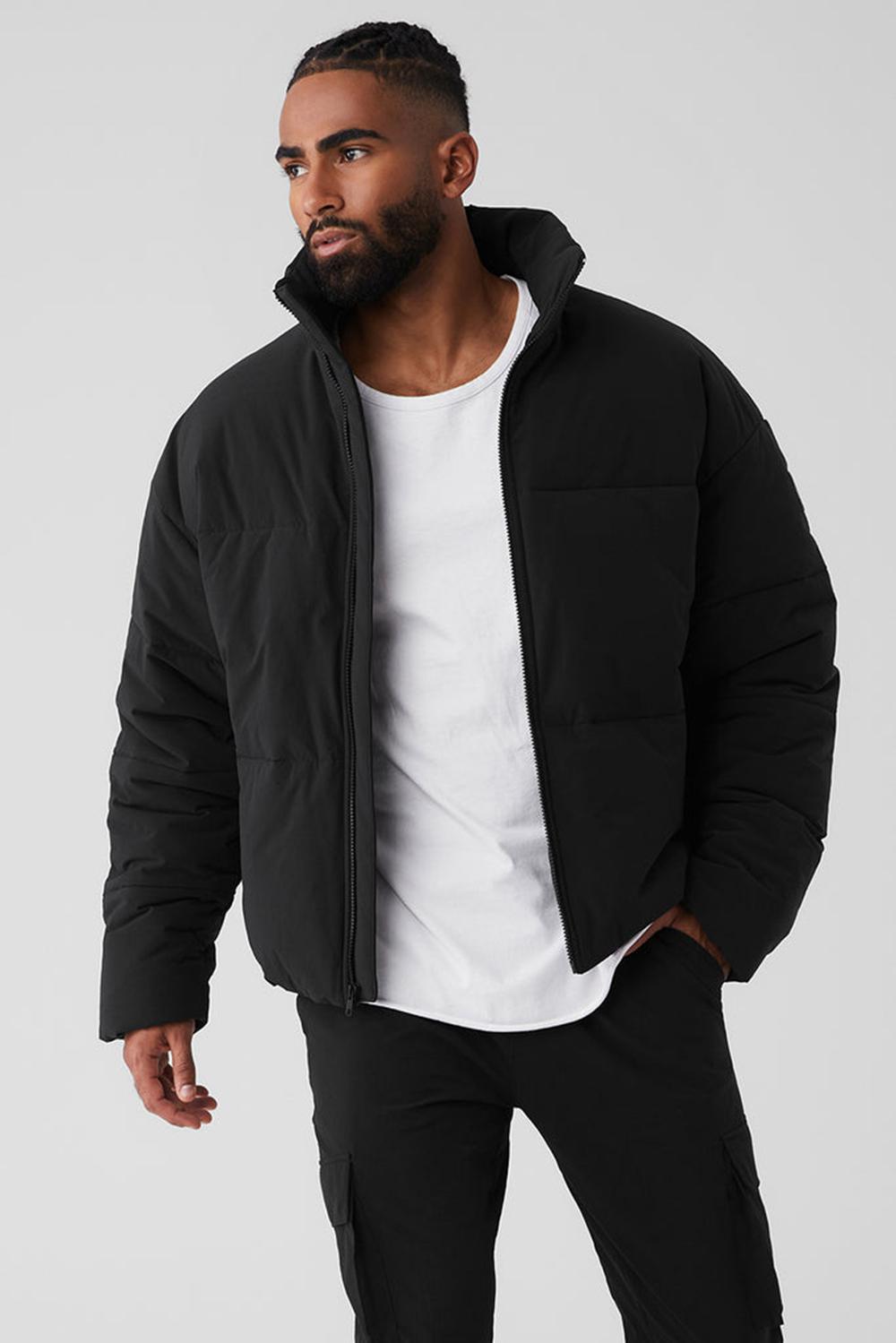Alo Yoga Stretch Woven Street Miesten Puffer Takki Mustat | Suomi  4310-SLEQC