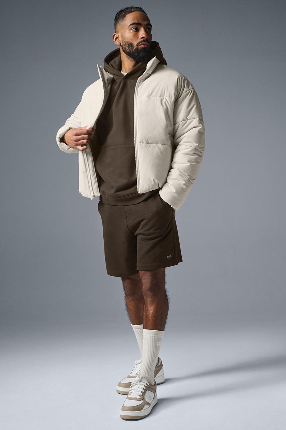 Alo Yoga Stretch Woven Street Miesten Puffer Takki Bone | Suomi  2608-DPBFA