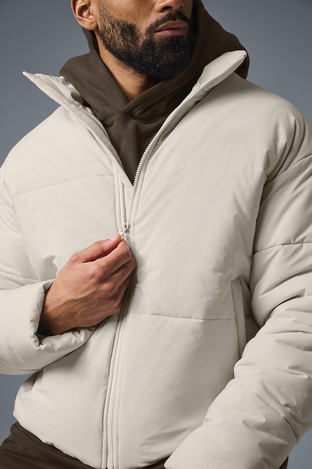 Alo Yoga Stretch Woven Street Miesten Puffer Takki Bone | Suomi  2608-DPBFA