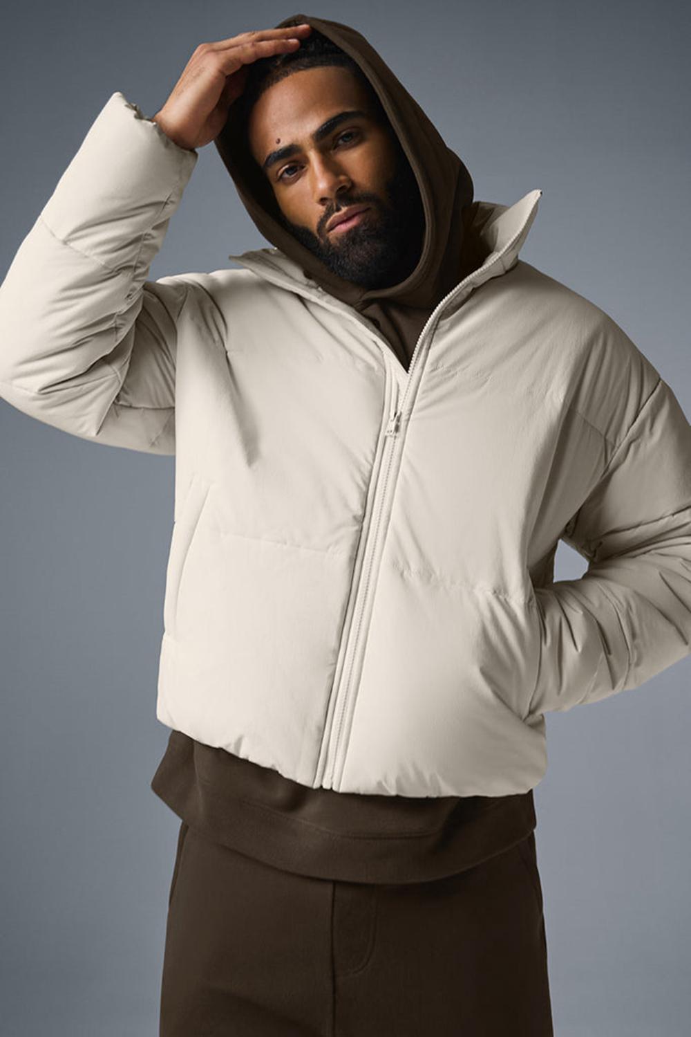 Alo Yoga Stretch Woven Street Miesten Puffer Takki Bone | Suomi  2608-DPBFA