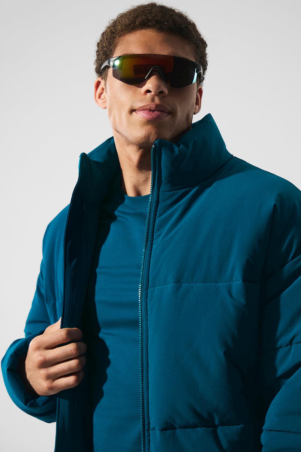 Alo Yoga Stretch Woven Street Miesten Puffer Takki Sininen | Suomi  5732-QERPT