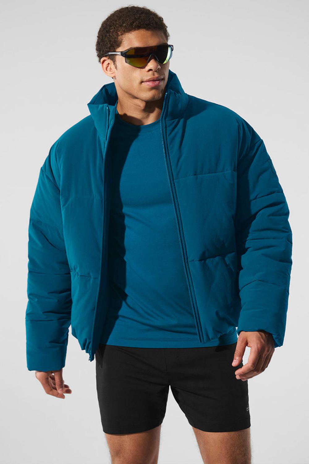 Alo Yoga Stretch Woven Street Miesten Puffer Takki Sininen | Suomi  5732-QERPT