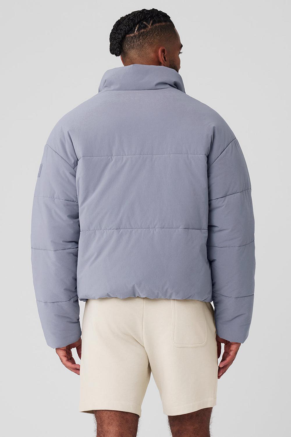 Alo Yoga Stretch Woven Street Miesten Puffer Takki Fog | Suomi  9268-KXSLW
