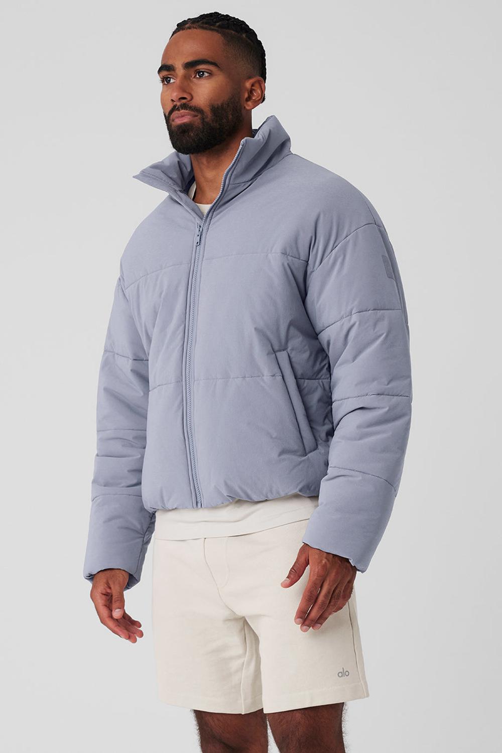 Alo Yoga Stretch Woven Street Miesten Puffer Takki Fog | Suomi  9268-KXSLW