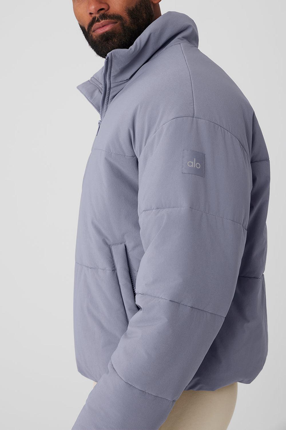 Alo Yoga Stretch Woven Street Miesten Puffer Takki Fog | Suomi  9268-KXSLW