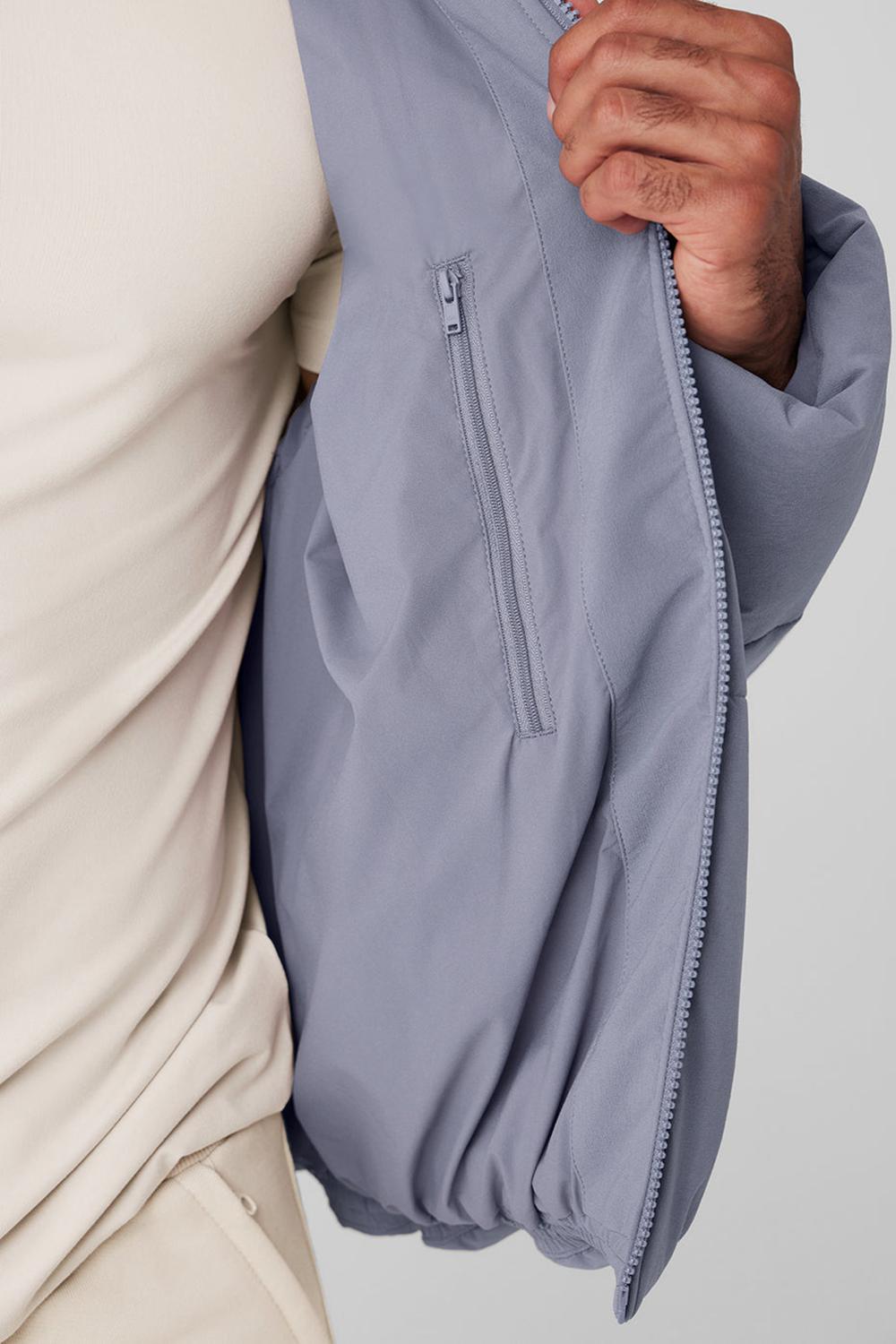 Alo Yoga Stretch Woven Street Miesten Puffer Takki Fog | Suomi  9268-KXSLW