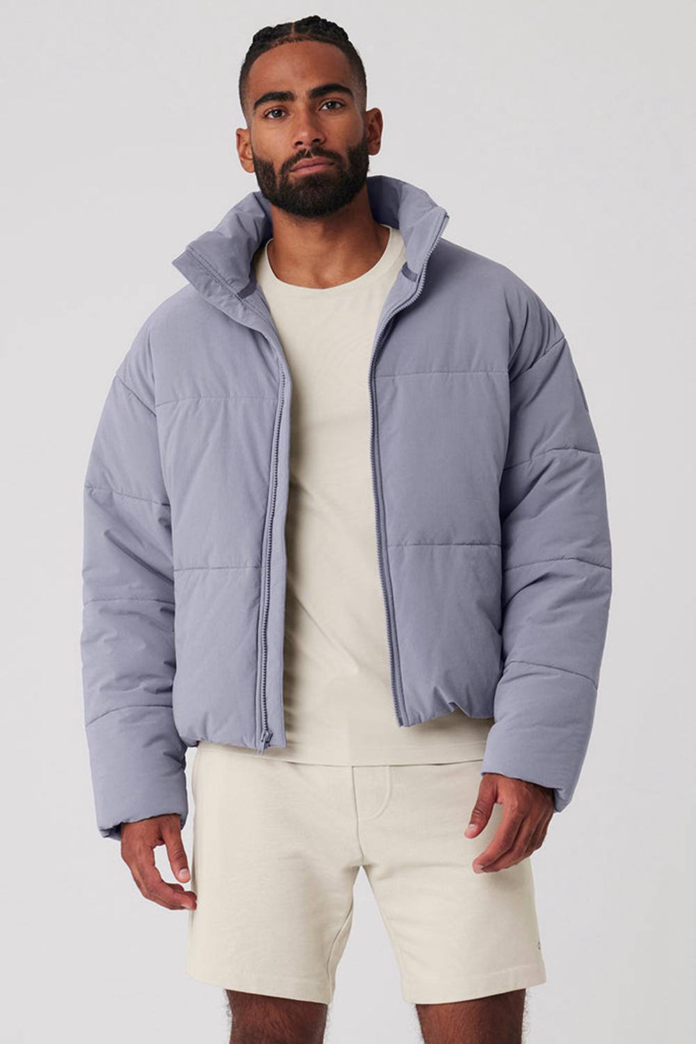 Alo Yoga Stretch Woven Street Miesten Puffer Takki Fog | Suomi  9268-KXSLW