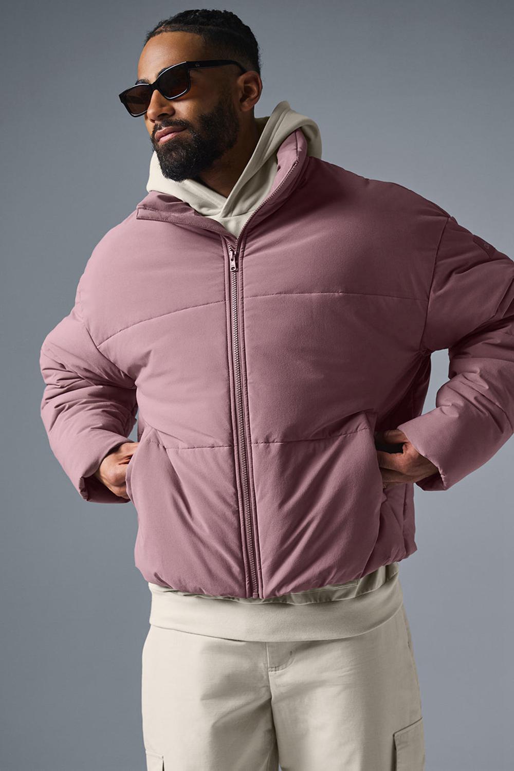 Alo Yoga Stretch Woven Street Miesten Puffer Takki Woodrose | Suomi  4053-GQALO