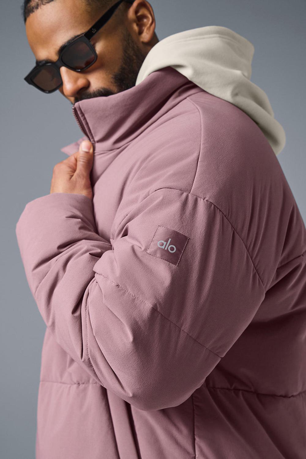Alo Yoga Stretch Woven Street Miesten Puffer Takki Woodrose | Suomi  4053-GQALO