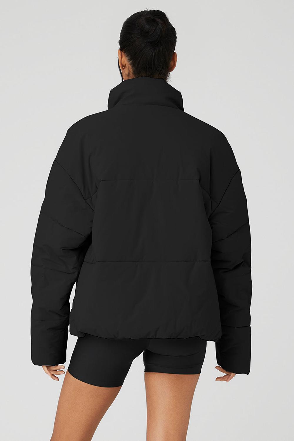 Alo Yoga Stretch Woven Street Naisten Puffer Takki Mustat | Suomi  0976-LTURI