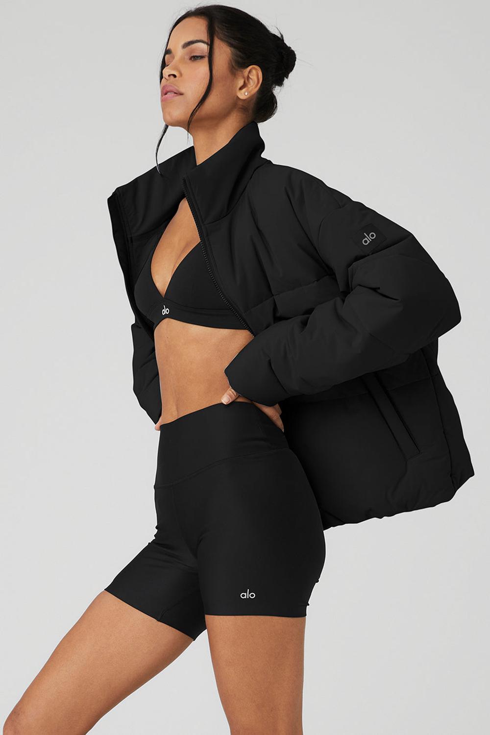 Alo Yoga Stretch Woven Street Naisten Puffer Takki Mustat | Suomi  0976-LTURI