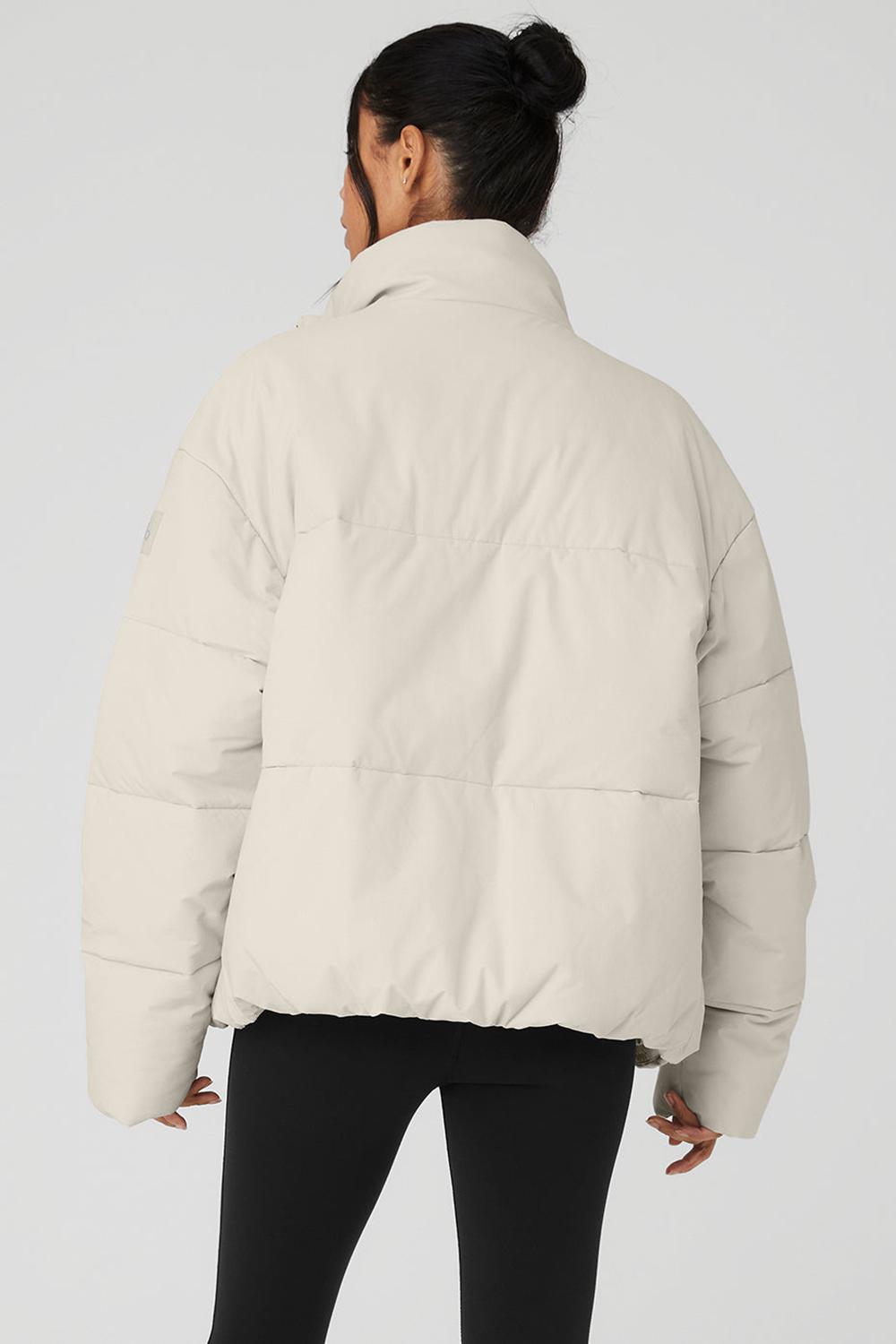 Alo Yoga Stretch Woven Street Naisten Puffer Takki Bone | Suomi  6724-CVPAM