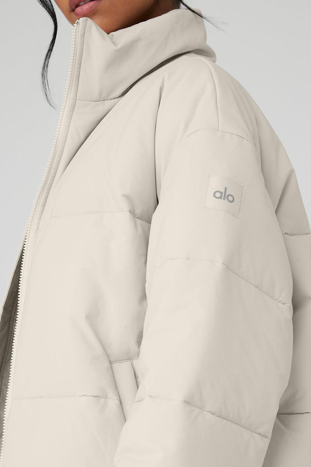 Alo Yoga Stretch Woven Street Naisten Puffer Takki Bone | Suomi  6724-CVPAM