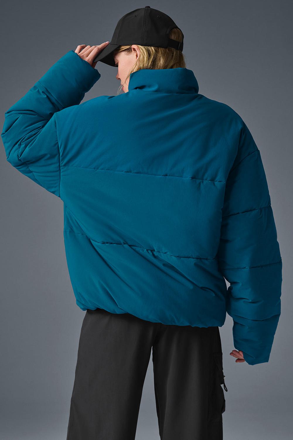 Alo Yoga Stretch Woven Street Naisten Puffer Takki Sininen | Suomi  0845-TLYQX
