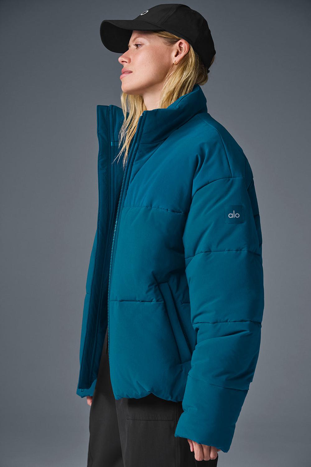Alo Yoga Stretch Woven Street Naisten Puffer Takki Sininen | Suomi  0845-TLYQX