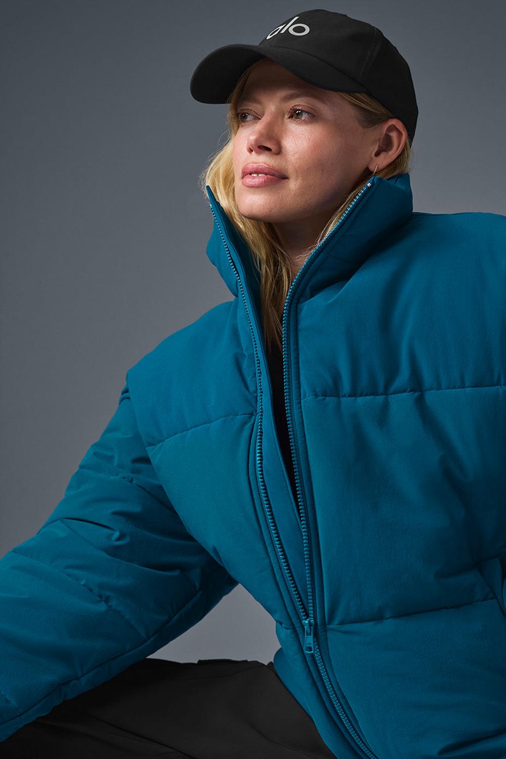 Alo Yoga Stretch Woven Street Naisten Puffer Takki Sininen | Suomi  0845-TLYQX
