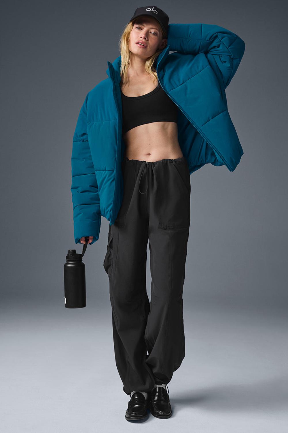 Alo Yoga Stretch Woven Street Naisten Puffer Takki Sininen | Suomi  0845-TLYQX