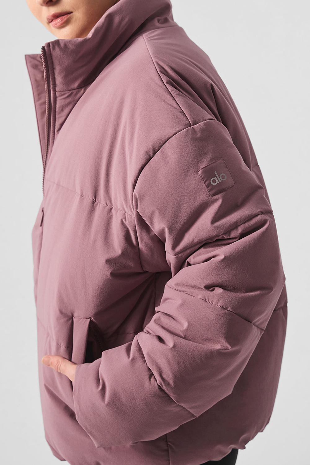 Alo Yoga Stretch Woven Street Naisten Puffer Takki Woodrose | Suomi  8654-CJXGH