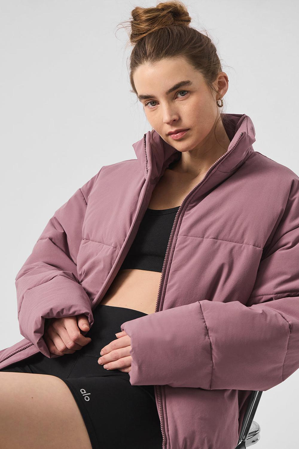 Alo Yoga Stretch Woven Street Naisten Puffer Takki Woodrose | Suomi  8654-CJXGH