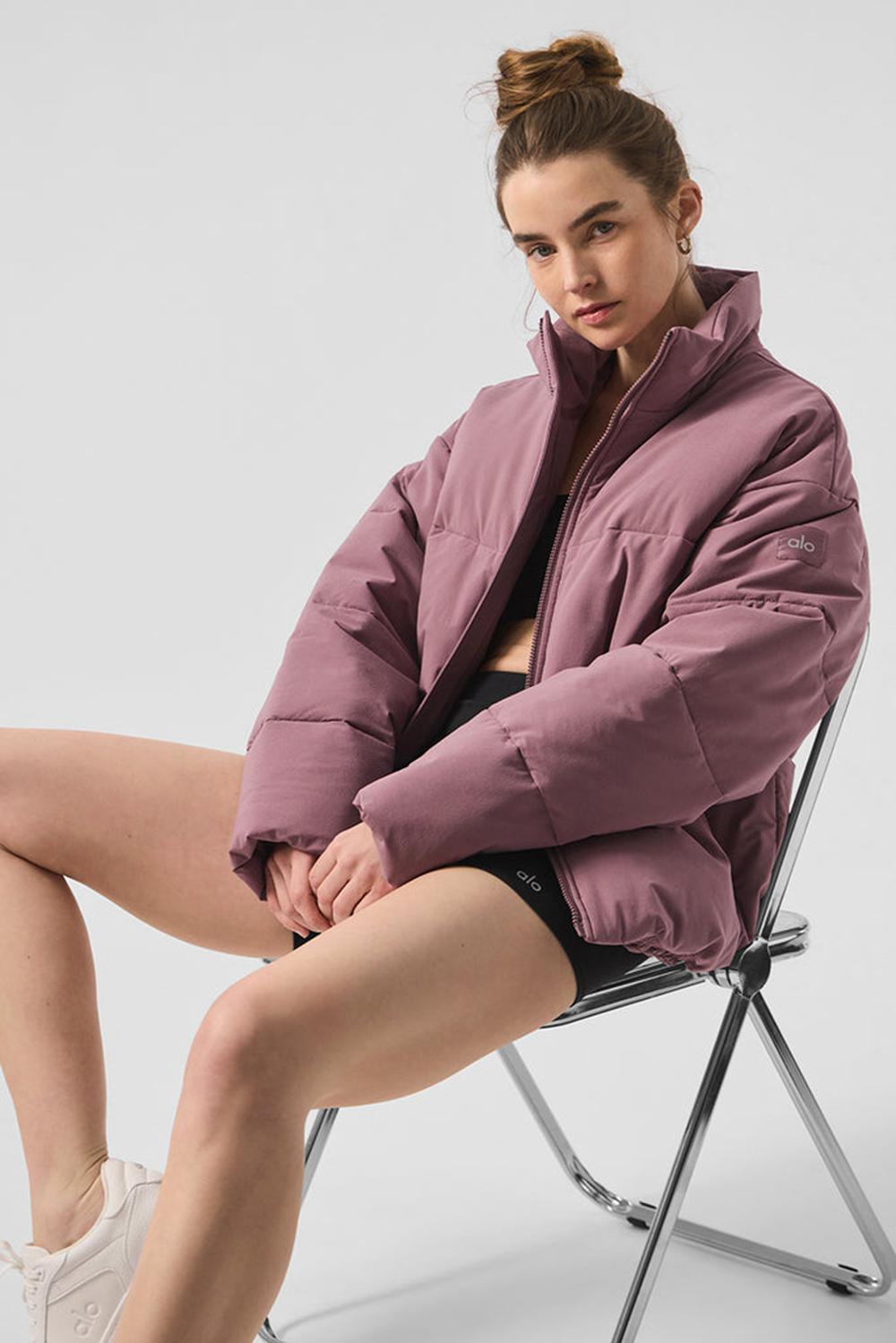 Alo Yoga Stretch Woven Street Naisten Puffer Takki Woodrose | Suomi  8654-CJXGH