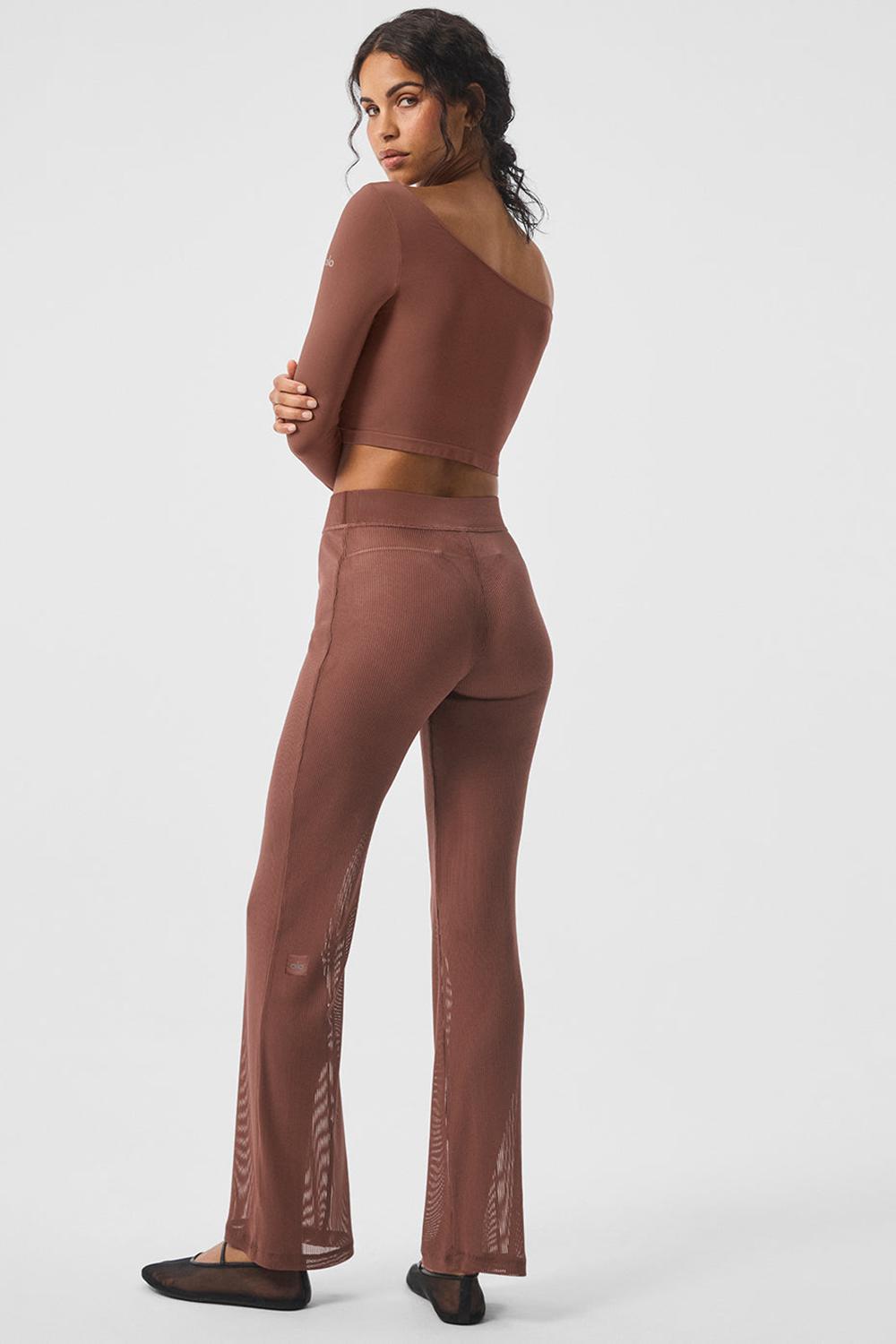 Alo Yoga Striped Mesh Tropical Nights Flare Naisten Housut Chestnut | Suomi  9063-HIGSD