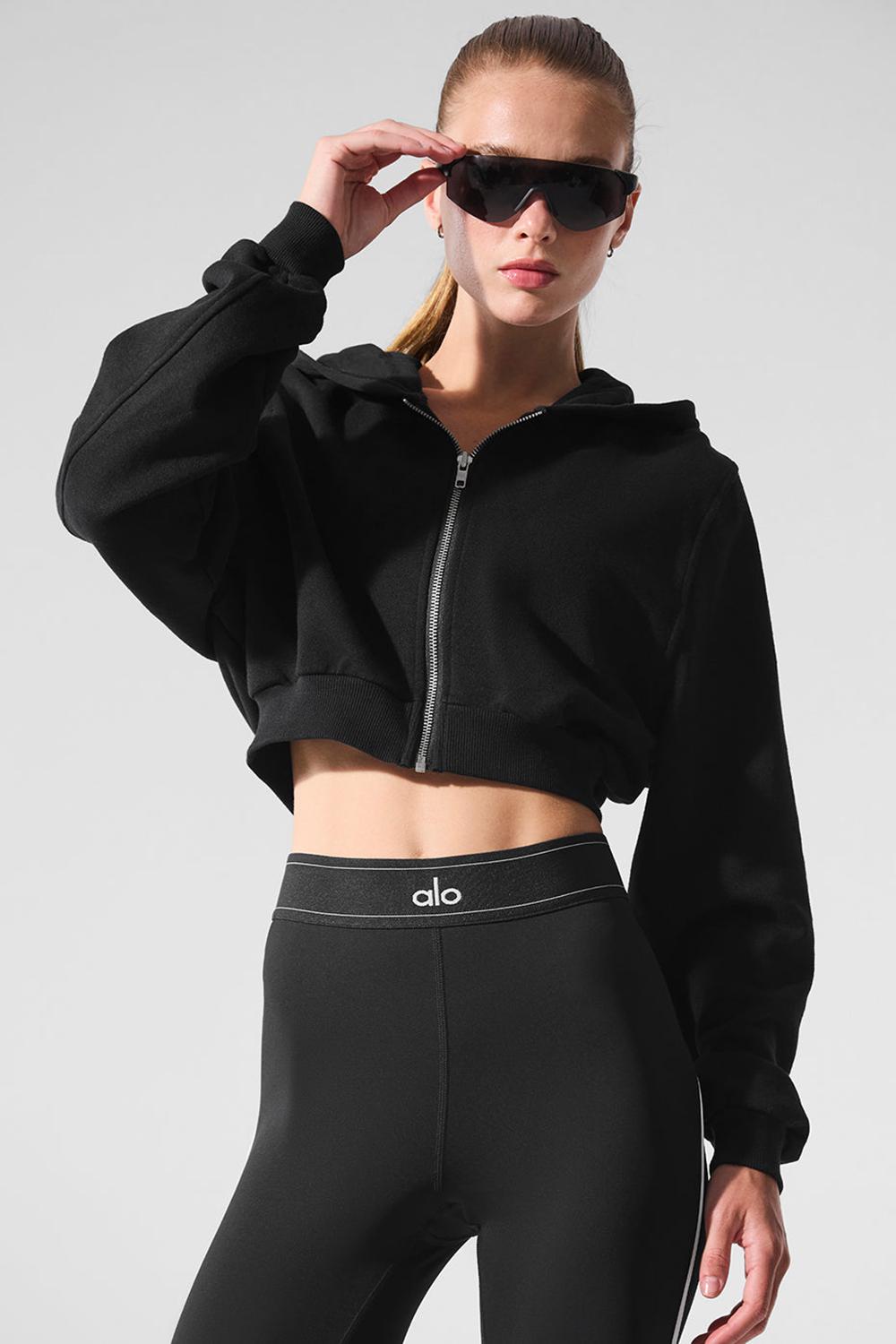 Alo Yoga Sweet Escape Zip Up Naisten Huppari Mustat | Suomi  4563-RKXCN