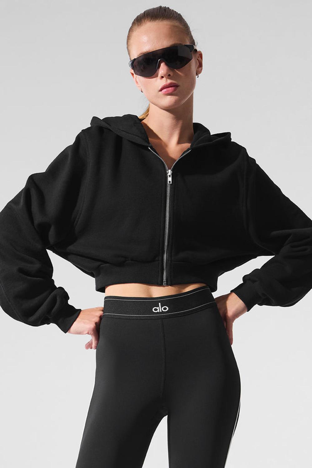 Alo Yoga Sweet Escape Zip Up Naisten Huppari Mustat | Suomi  4563-RKXCN