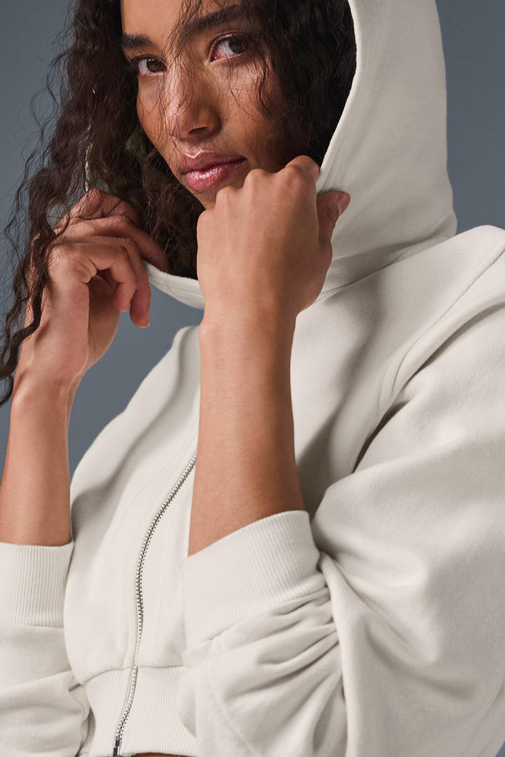 Alo Yoga Sweet Escape Zip Up Naisten Huppari Ivory | Suomi  2306-NRZKI