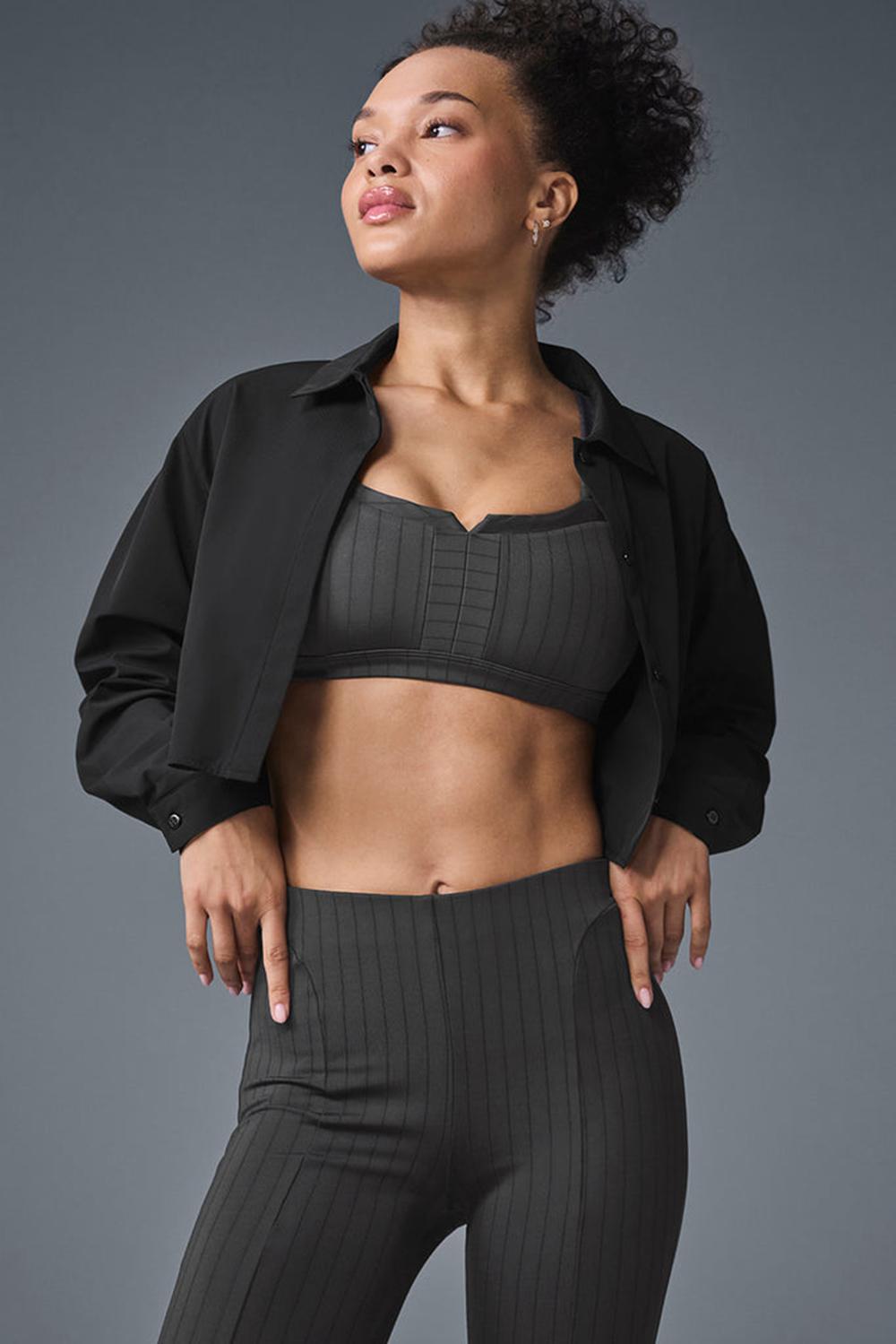 Alo Yoga Take Me Out Button Up Naisten Leikatut Topit Mustat | Suomi  4812-QPLMV