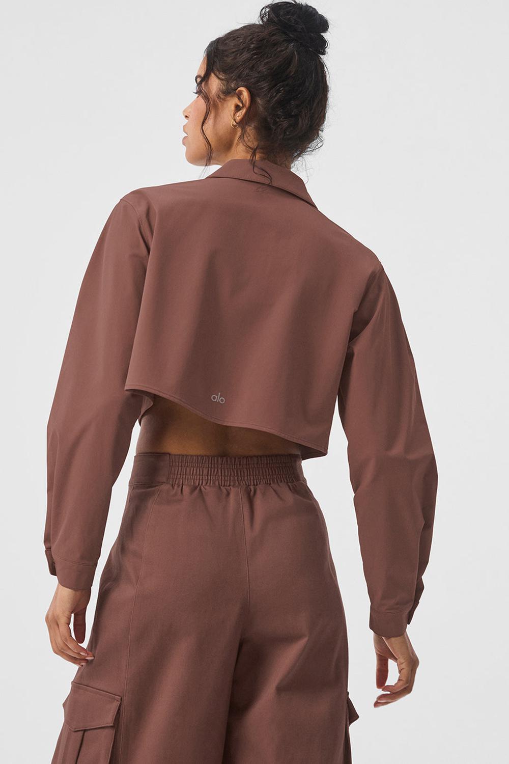 Alo Yoga Take Me Out Button Up Naisten Leikatut Topit Chestnut | Suomi  4508-BWZYG