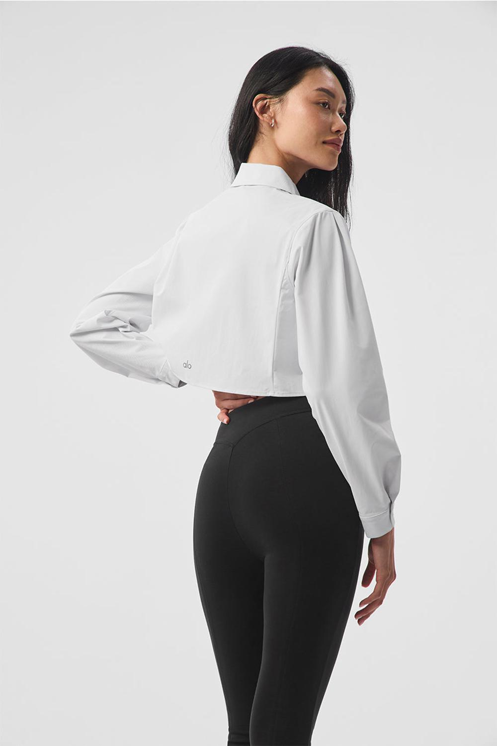 Alo Yoga Take Me Out Button Up Naisten Leikatut Topit Valkoinen | Suomi  6840-AUNHP