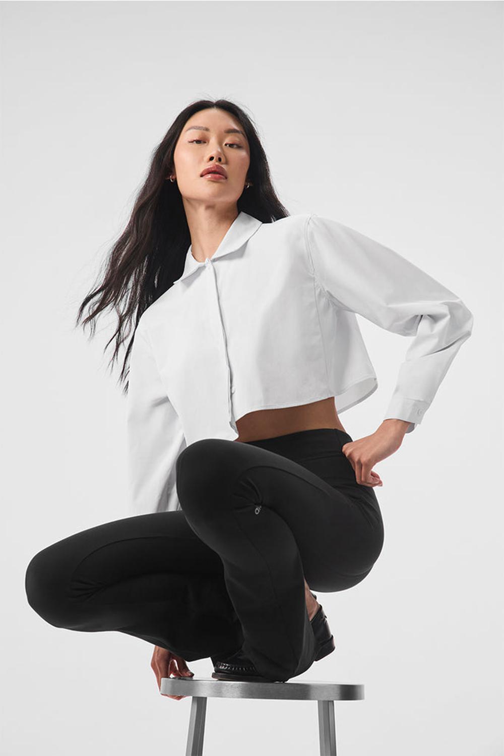 Alo Yoga Take Me Out Button Up Naisten Leikatut Topit Valkoinen | Suomi  6840-AUNHP