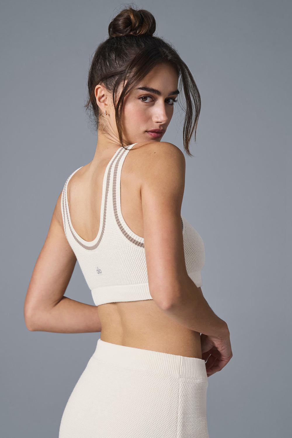 Alo Yoga Tennis Club Sweater Knit Naisten Urheiluliivi Ivory / Gravel | Suomi  7041-MRLCZ