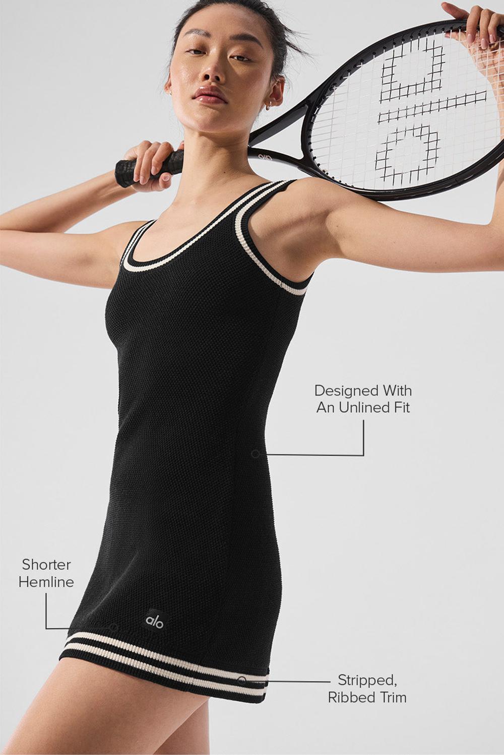 Alo Yoga Tennis Club Sweater Knit Naisten Mekko Mustat | Suomi  4258-WGIJT