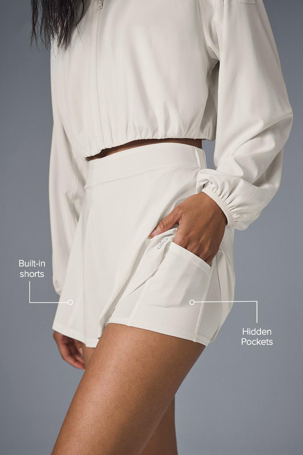 Alo Yoga Tiebreaker Naisten Shortsit Ivory | Suomi  0146-HWTAE