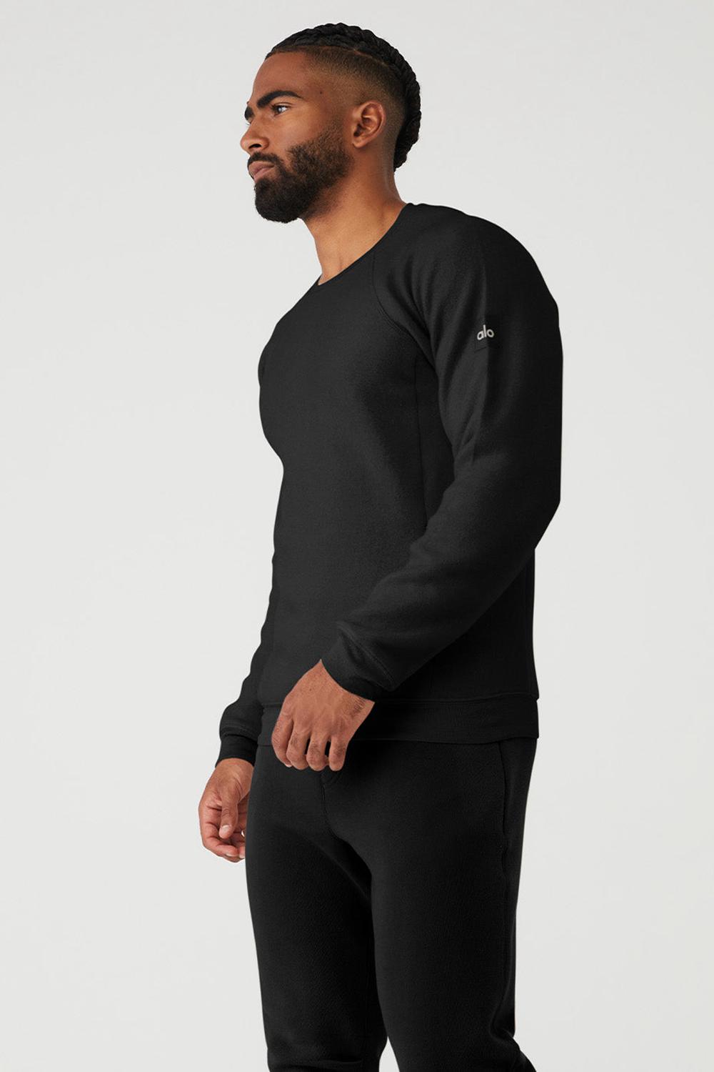 Alo Yoga Triumph Crew Neck Miesten Puserot Mustat | Suomi  1056-YBEUI